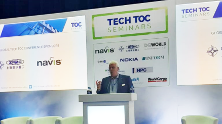 Holger Schütt on the Tech Toc panel discussing practical advice to help ports and terminals transition to new equipment, technologies and operational processes.